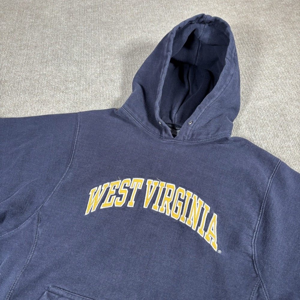 West Virginia Mountaineers Hoodie Sweatshirt Men XS Blue Spellout Steve & Barrys
